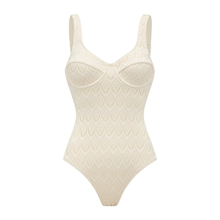 Yukari swim 2026新款连体泳衣女带钢圈性感度假休闲纯色白色泳装