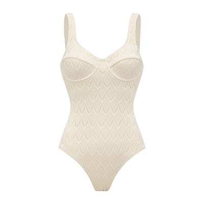 Yukari swim 2026新款连体泳衣女带钢圈性感度假休闲纯色白色泳装