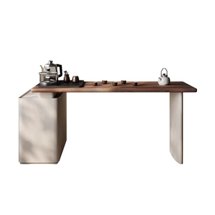 新中式简约实木茶桌椅组合家用阳台精致书桌一体两用客厅办公茶台