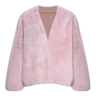 TCH轻奢烫钻早秋千金风百搭减龄V领小香风毛毛外套女T75D05E1001