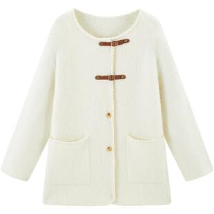 【张婧仪同款】太平鸟女装冬季款轻奢外套式毛衫A1EAE4247