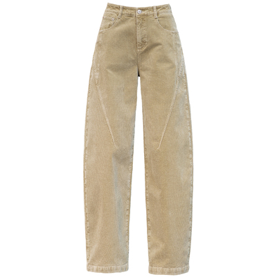 卡其色灯芯绒裤子女加绒新款秋冬