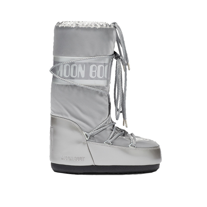 Moon Boot经典款男女同款不分左右银色ICON金属感高筒雪地靴