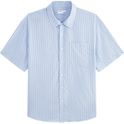 GXG男装 浅蓝通勤短袖衬衫夏新品G24X232032