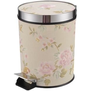 鸟语花香家用垃圾桶创意厨房客厅卫生间卧室脚踏式有盖垃圾筒欧式