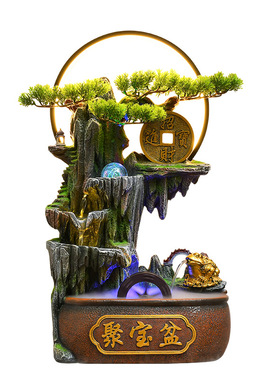 假山流水生财摆件循环水景