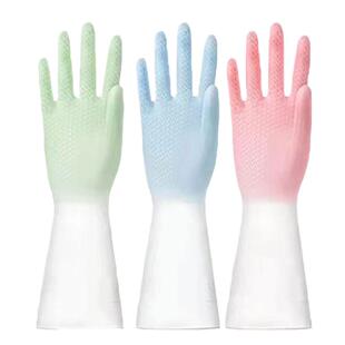 防水耐用手套女新款四季洗碗家务厨房洗衣服橡胶乳胶塑胶防滑耐磨