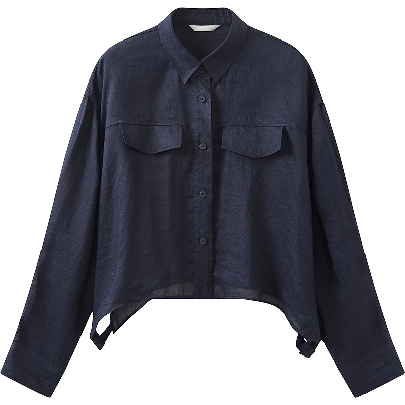 【商场同款】播26夏新品100%苎麻轻薄工装风衬衫女BDT2CD1854