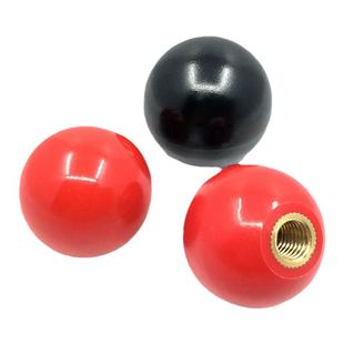 M6M8-M16胶木手柄球塑料圆球操作杆球头把手红色铜芯黑铁心电木球