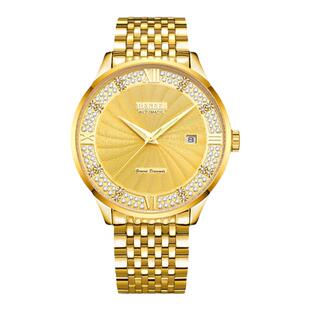 宾爵真钻金表男士手表追风筑梦防水全自动机械表男气质时尚腕表