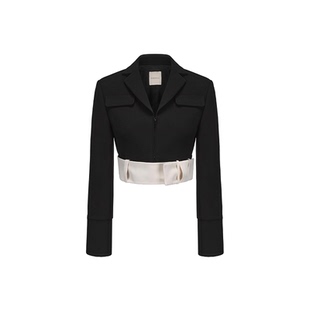 AtelierMissLu【梦天鹅】2024秋冬新款蝴蝶结设计造型短外套