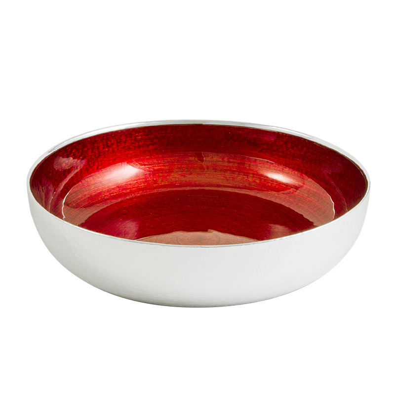 意大利Dogale Venezia水晶玻璃红色水果盘欧式简约果碗零售碗大号