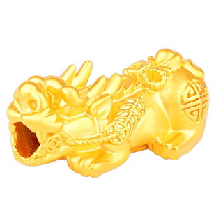 老庙黄金足金转运珠串珠招财铜钱金貔貅硬金手串手饰本命年礼物男