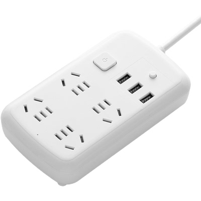 正品官公方午两脚插座二孔头接线板两项插排带usb两孔插板2脚双头