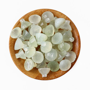 天然冰种玉石莲蓬小提留岫玉饰品配件配饰散珠diy手工穿手串材料