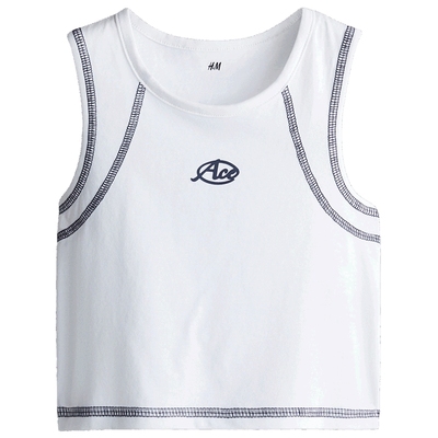 HM童装儿童女童背心2025新款无袖COOLMAX®平式锁缝背心1293238