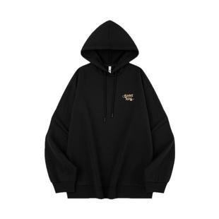 乔丹红色卫衣男女冬季新款连帽新年宽松本命年上衣情侣加绒套头衫