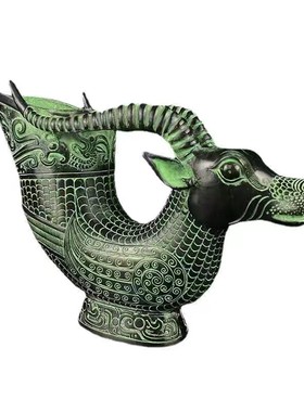 青铜器牛头十二生肖摆件古代