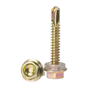 外六角钻尾螺丝彩瓦钉螺丝彩色铁自攻自钻螺丝钉燕尾钉送套筒