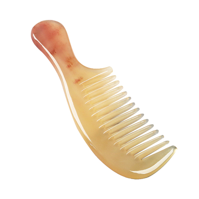 天然牛角梳子宽齿女士手柄刻字