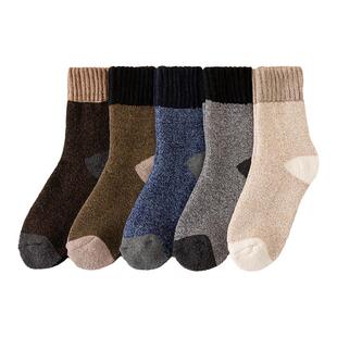 羊毛袜加厚袜子男冬季加绒超厚保暖男士中筒东北冬天特厚羊绒棉袜