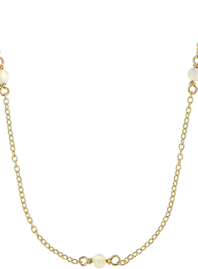 天然深海贝壳项链美国14k包金