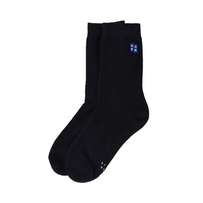 方块字母刺绣中筒运动百搭潮袜