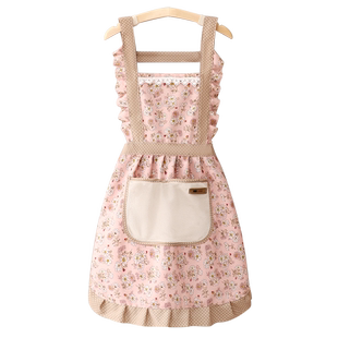 纯棉围裙厨房家用专用餐饮做饭网红工作服罩衣女新款护衣时尚围腰