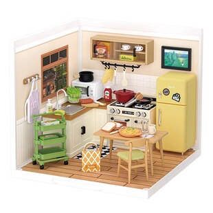 rolife若来超级世界厨房diy小屋模型益智积木拼装玩具儿童礼物女
