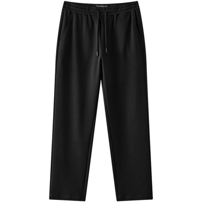 Marc O'Polo/MOP 冬季新款气质弹力斜纹散脚口针织裤黑色休闲裤男