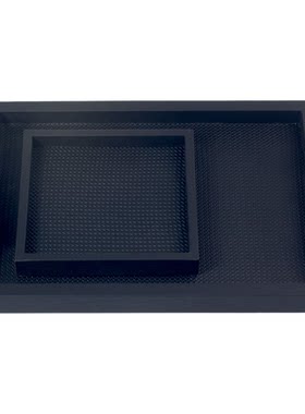 轻奢黑金皮质金属手柄桌面收纳托
