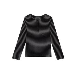 【新品】素然 ZUCZUG 4M36 26秋女士通勤莱赛尔珠地亨利领长袖T恤