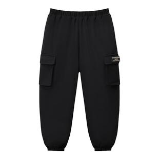 波司登儿童外穿羽绒裤秋冬季保暖男童女童黑色长裤工装风2025新款