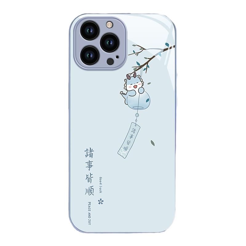 适用苹果15promax手机壳新款iphone14pro玻璃13/16E防摔12卡通女11可爱xsmax国风8plus创意7p高级感6s全包se2