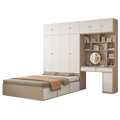 衣柜床一体式带书桌书柜组合定制