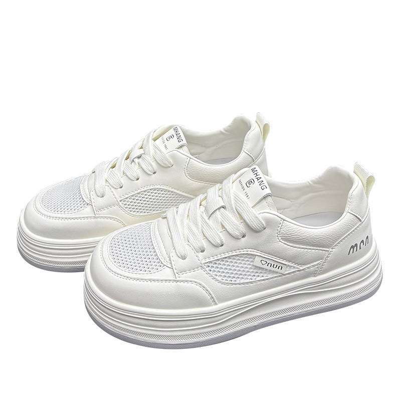 真皮网面小白鞋女2026夏季新款
