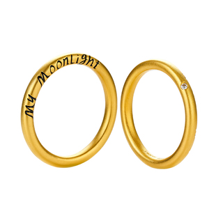 超定表白系列情侣对戒足金999黄金戒指定制刻字表白送女友 情书