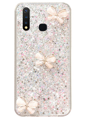 钻石蝴蝶滴胶爆闪透明软壳适用VIVOZ5X手机壳女Z5i新款Z6/Z3X/Z1硅胶T1X全包防摔Y9S/Y7S/Y5S高级感VOVO外壳
