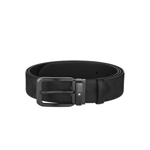 【自营】Montblanc万宝龙23款矩形磨砂黑镀层针扣腰带130587