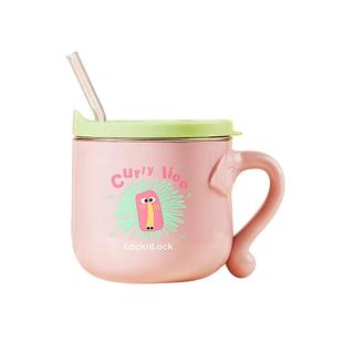 【自营】乐扣乐扣儿童水杯不锈钢带刻度吸管杯宝宝家用喝水牛奶杯