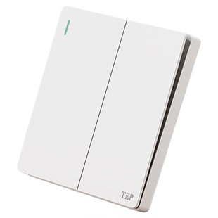 国际电工白色开关插座暗装二开双控暗装双联双开二位2开二控面板