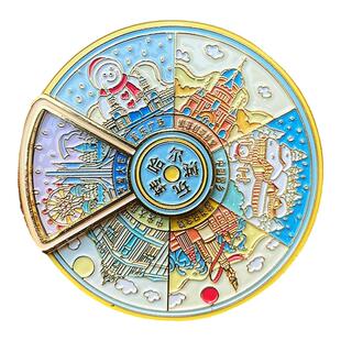 正品现货哈尔滨文创锌合金冰箱贴中央大街索菲亚冰雪大世界纪念品