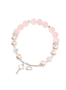 【桃禧】天然粉水晶手串女招桃花小众设计感送闺蜜女友生日礼物