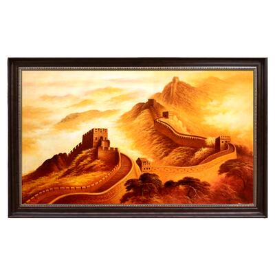 万里长城手绘油画办公室装饰画