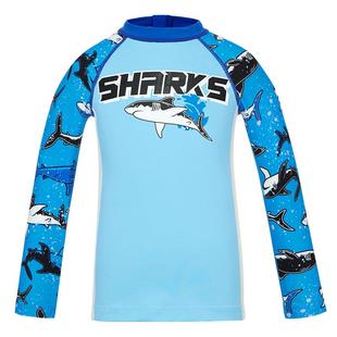 爱慕儿童嬉水鲨鱼男孩夏季耐氯高弹轻薄长袖泳衣AK267E581