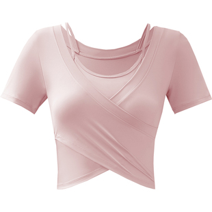 瑜伽服上衣女夏绝美高级感健身衣运动普拉提训练短袖套装2026新款