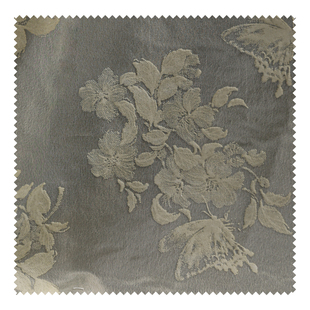 浅杏花蝶薄纱天丝植绒肌理布 文艺国风轻薄DIY连衣裙服装设计面料