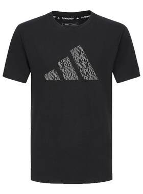 Adidas阿迪达斯短袖男女情侣黑白圆领全新运动休闲半袖T恤大LOGO