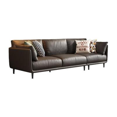 真皮沙发客厅小户型帕沙曼中古风
