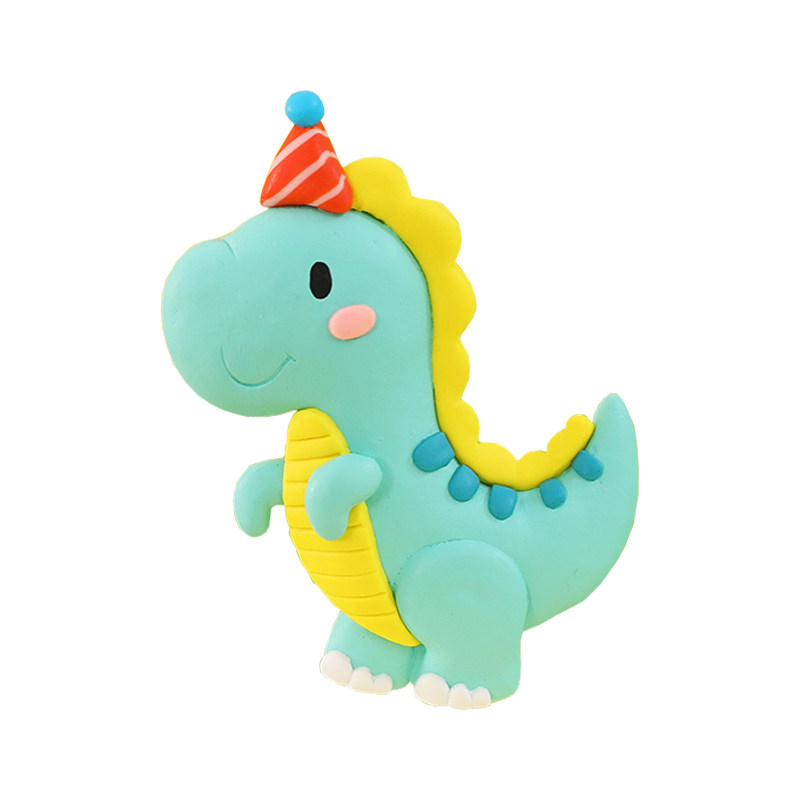 卡通派对帽恐龙男孩生日蛋糕装饰